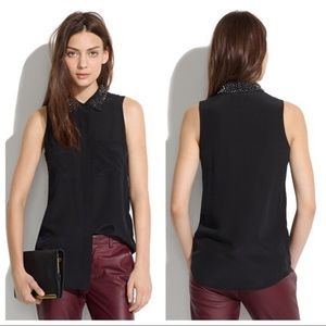 Madewell Silk “Twinkle Light” Collar Tank